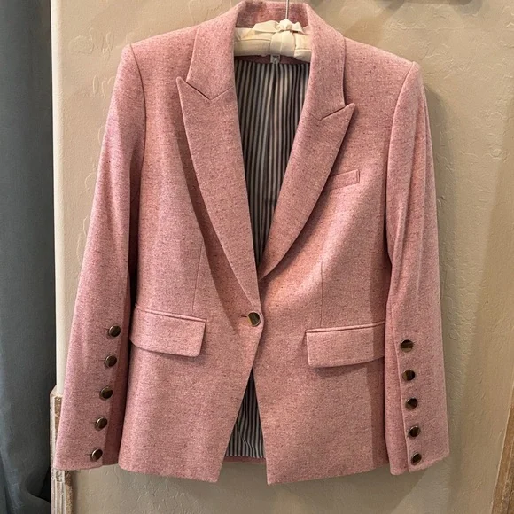 Veronica Beard Steele Heathered Dickey Jacket, size 8, pink - Picture 3 of 10